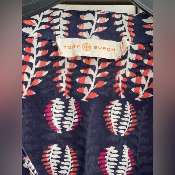 TORY BURCH Navy Fern Crochet Lace Tunic Top, Size 2 - Picture 6 of 12